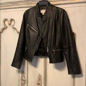 Michael Kors Black Leather Moto Jacket